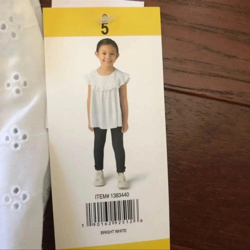 BCBGirls 2pcs Outfit Matching Set NWT 5T White cotton top with black tig… - Picture 5 of 5